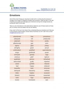 A list to help you understand your emotions